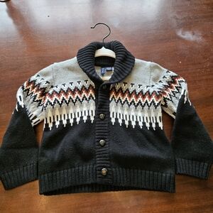 Janie and Jack Black and Gray Patterned Kids Sweater